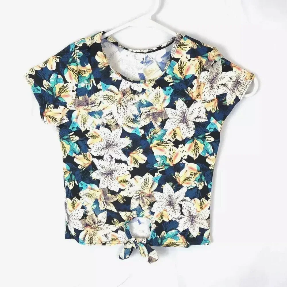 O’Neill Girl’s Tiller Short Sleeve Floral Rashguard Size 8